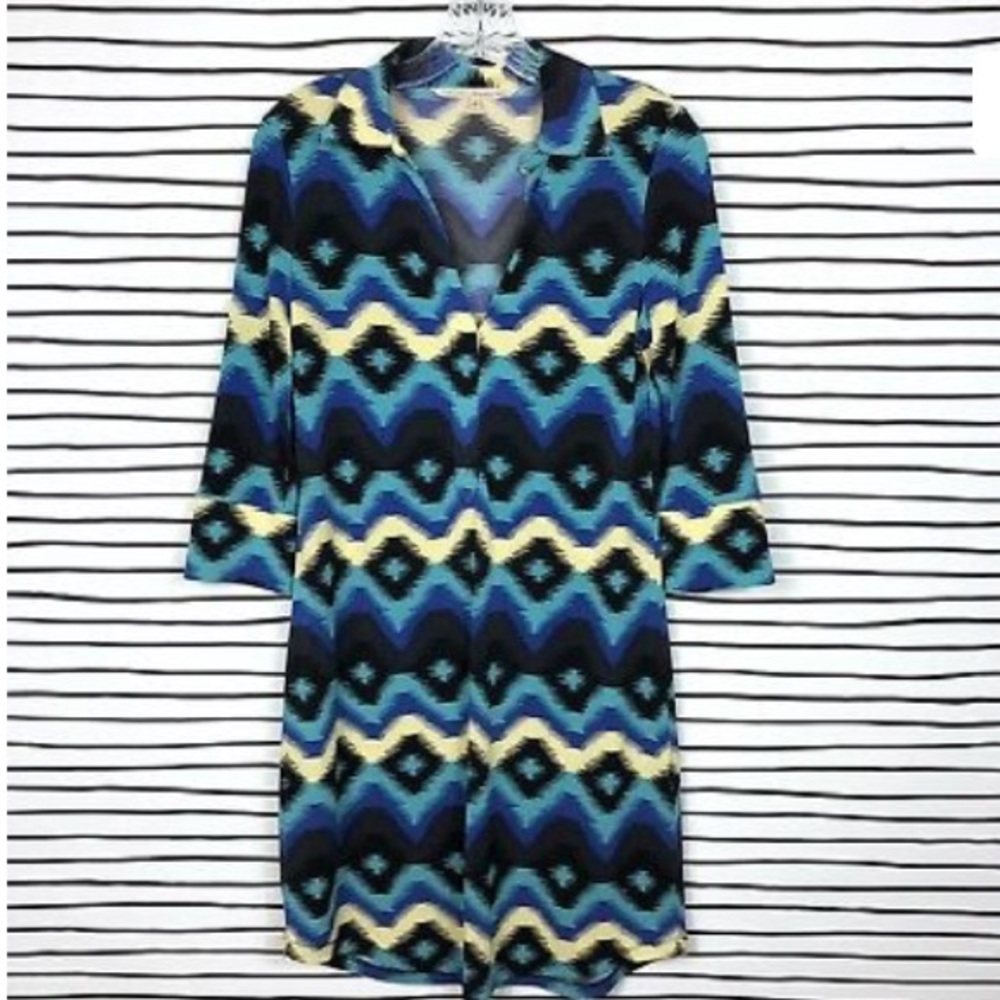 Rachel Roy EUC  Printed Shirtdress Medium